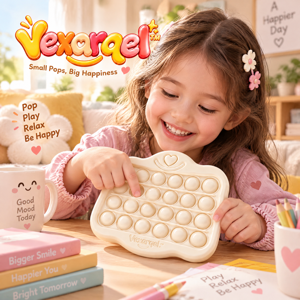 Vexarqel™ Cream Heart Pop-It Fidget Toy — everyday play