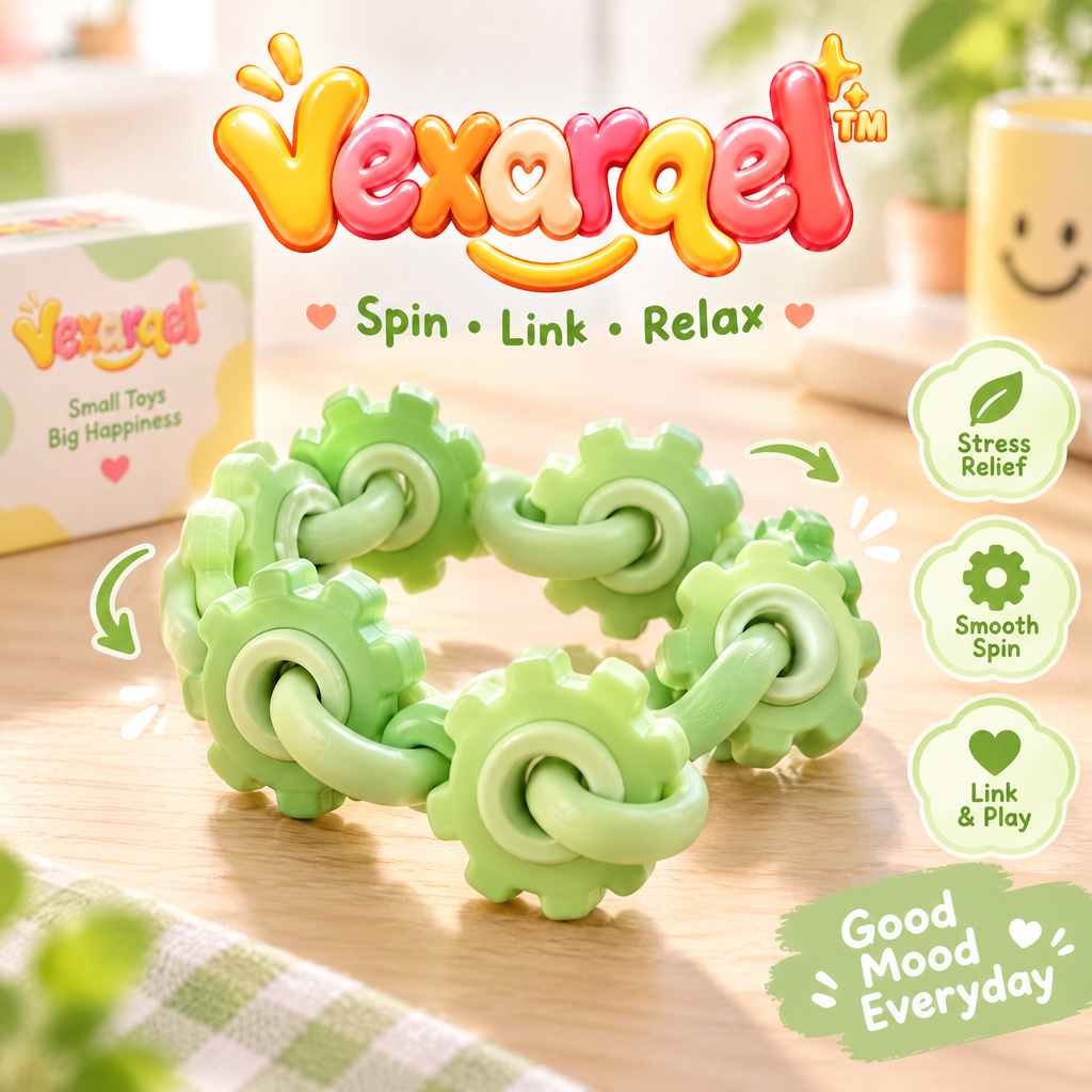 Vexarqel™ Green Gear Link Fidget Toy — main view