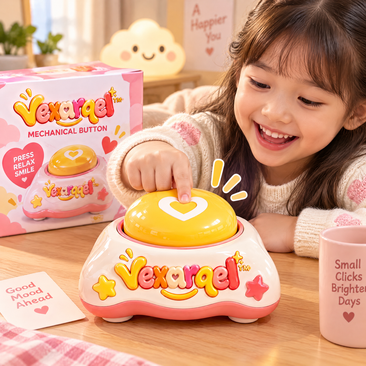 Vexarqel™ Heart Button Press Fidget Toy — everyday play