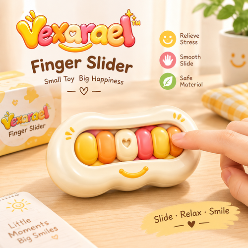 Vexarqel™ Cream Rainbow Finger Slider Fidget Toy — main view