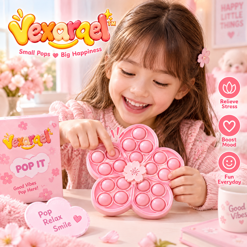 Vexarqel™ Pink Butterfly Pop-It Fidget Toy — everyday play