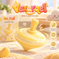 Vexarqel™ Creamy Yellow Spin Top Fidget Toy — main view