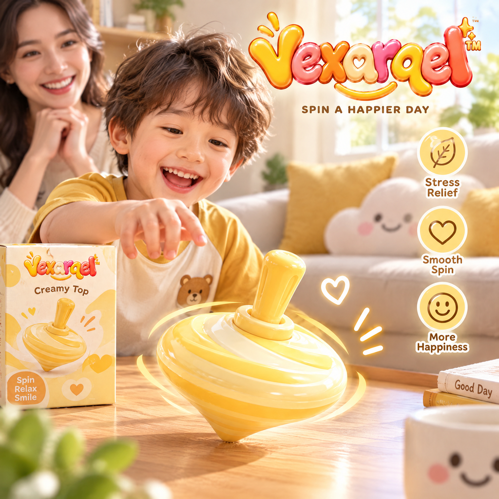 Vexarqel™ Creamy Yellow Spin Top Fidget Toy — everyday play