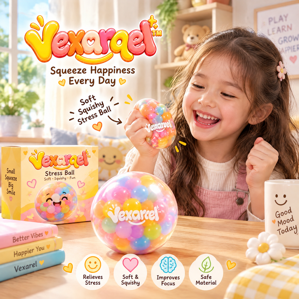 Vexarqel™ Rainbow Bead Squeeze Ball — everyday play
