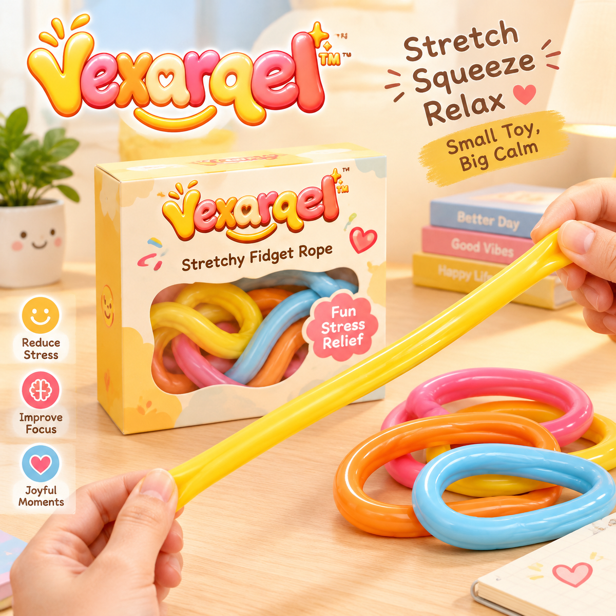 Vexarqel™ Colorful Stretchy Fidget Rope Set — main view