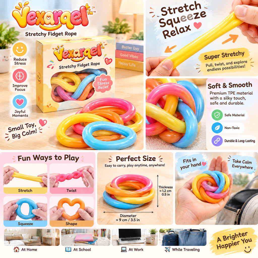 Vexarqel™ Colorful Stretchy Fidget Rope Set — product details