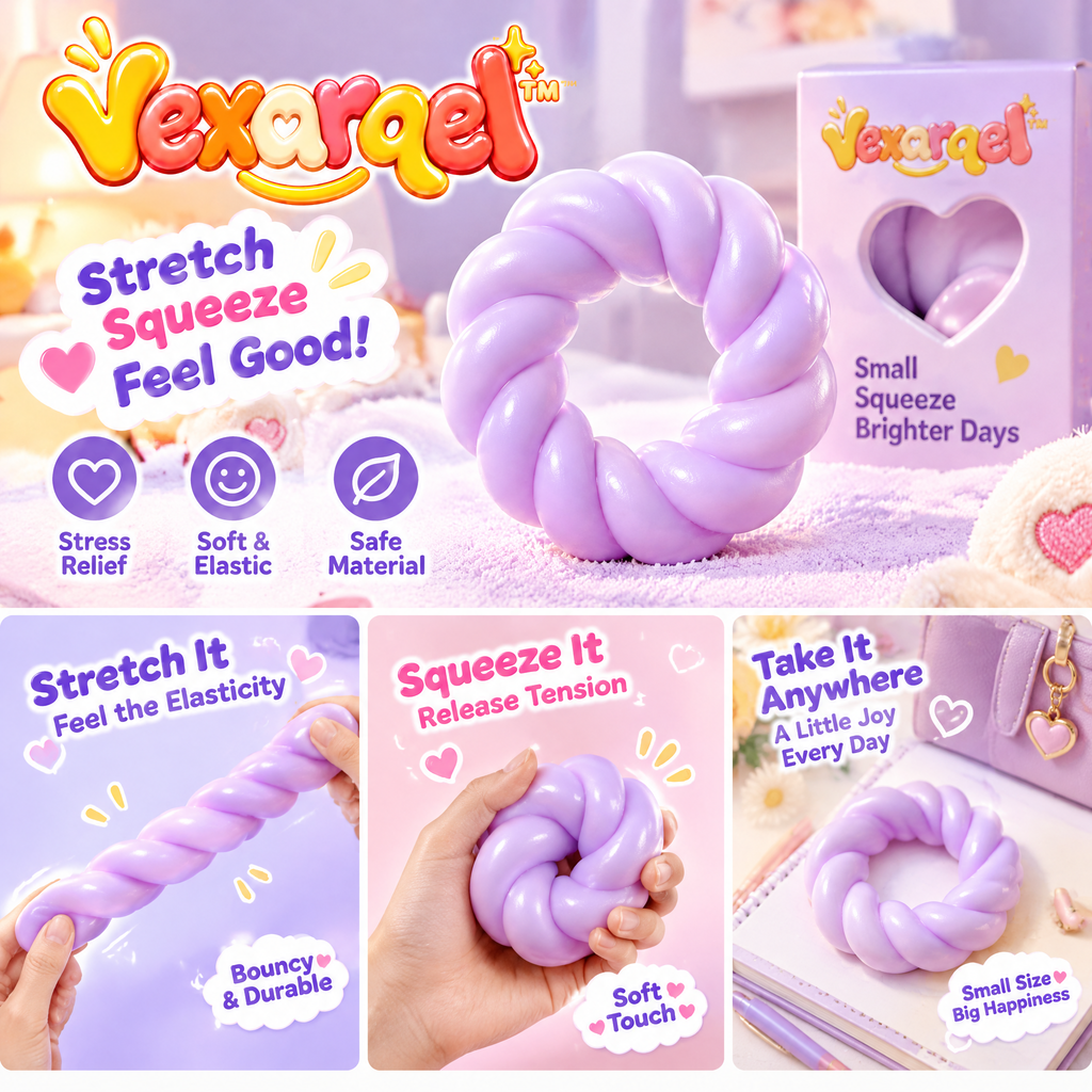 Vexarqel™ Lavender Twist Ring Fidget Toy — play features