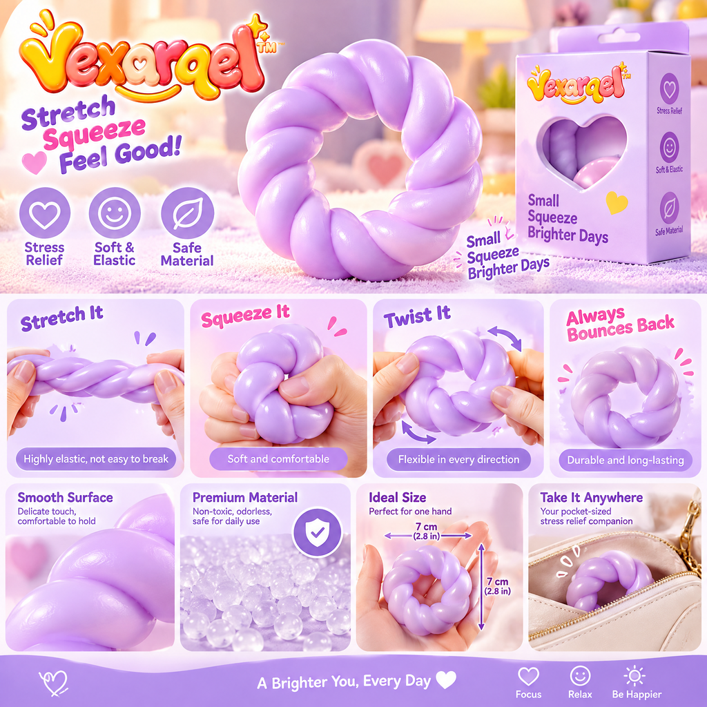 Vexarqel™ Lavender Twist Ring Fidget Toy — product details